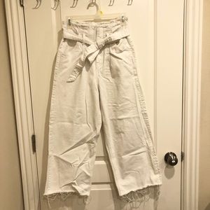 Zara white wide-leg pant